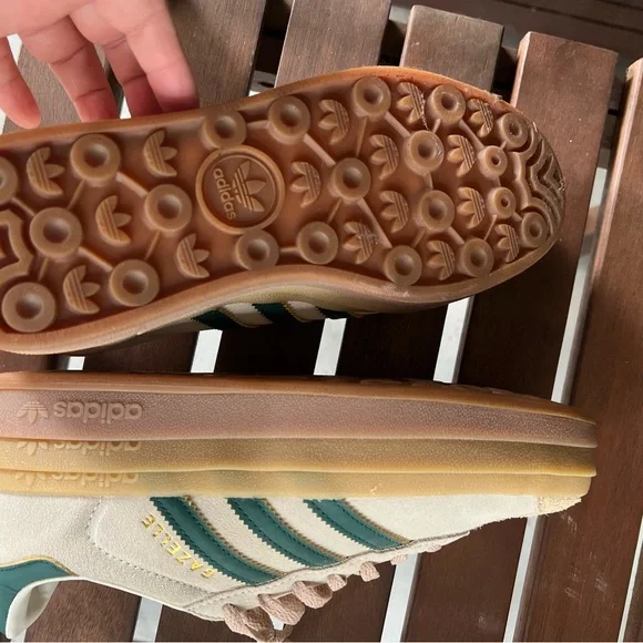 Adidas Cream and Green Casual Sneakers - Picture 3 of 7